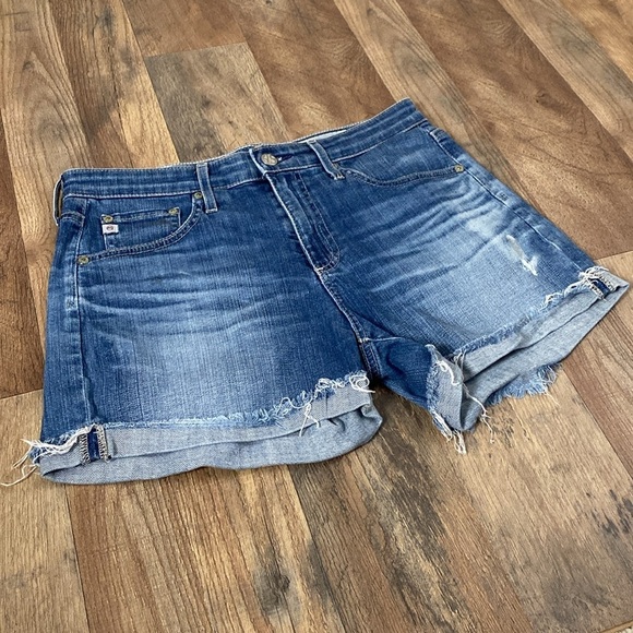 AG ADRIANO GOLDSCHMIED Hailey Roll Up Ex Boyfriend Denim Short Size 26 - Picture 11 of 11